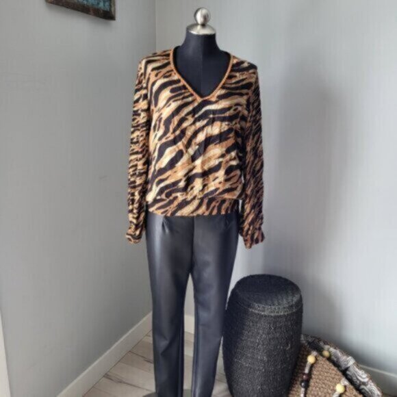 Anthropologie Stripe Puff Sleeve Blouse Sz Small - Picture 11 of 15